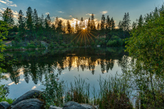Sun setting at Hirschmans Pond